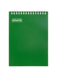 Блокнот на спирали А5 60л. ATTACHE,т.-зеленый, блок 60г, обложка 215г
