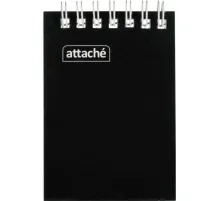 Блокнот на спирали А7 60л. ATTACHE, черный, блок 60г, обложка 215г