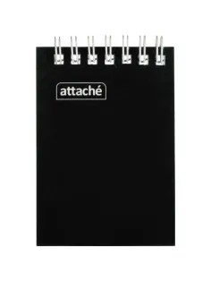Блокнот на спирали А7 60л. ATTACHE, черный, блок 60г, обложка 215г