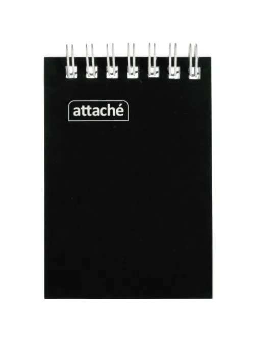 Блокнот на спирали А7 60л. ATTACHE, черный, блок 60г, обложка 215г