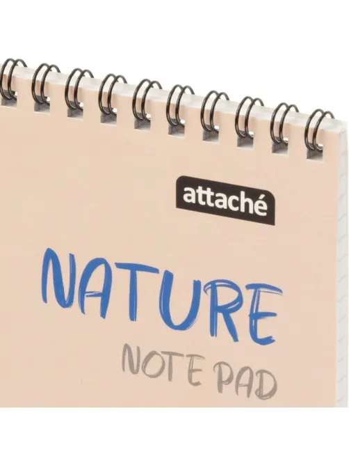 Блокнот А5 60л Attache Nature Beige flowers клет,65г,100%,греб,карт,ВД-лак