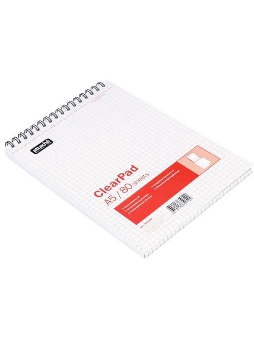 Блокнот 80л,без/лин,А5,Clear Pad,блок белый 60г/м