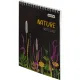 Блокнот А5 60л Attache Nature Black flowers клет,65г,100%,греб,карт,ВД-лак