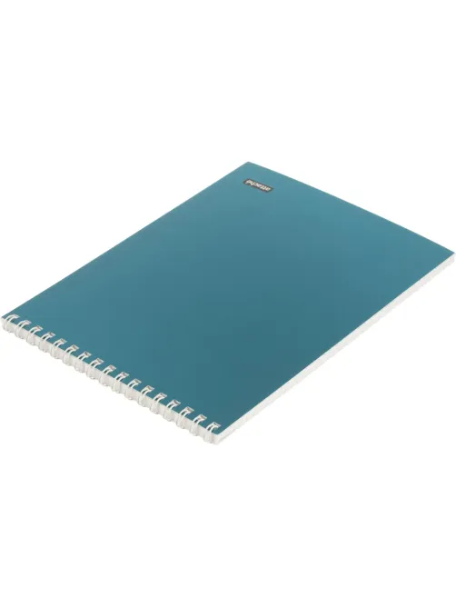 Блокнот А5 60л Attache Metallic Голубой клетка, греб, картон, фольга