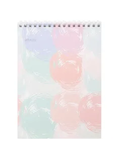 Блокнот А5,80л,кл,греб.верх,обл.мат.лам. Attache Selection Pastel Круги