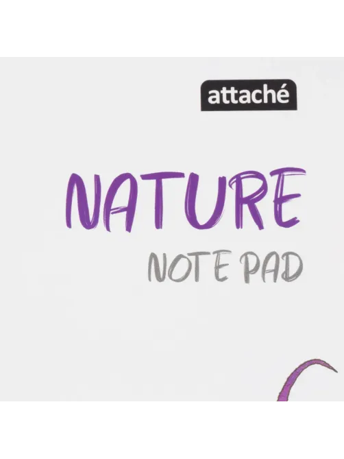Блокнот А5 60л Attache Nature White flowers клет,65г,100%,греб,карт,ВД-лак