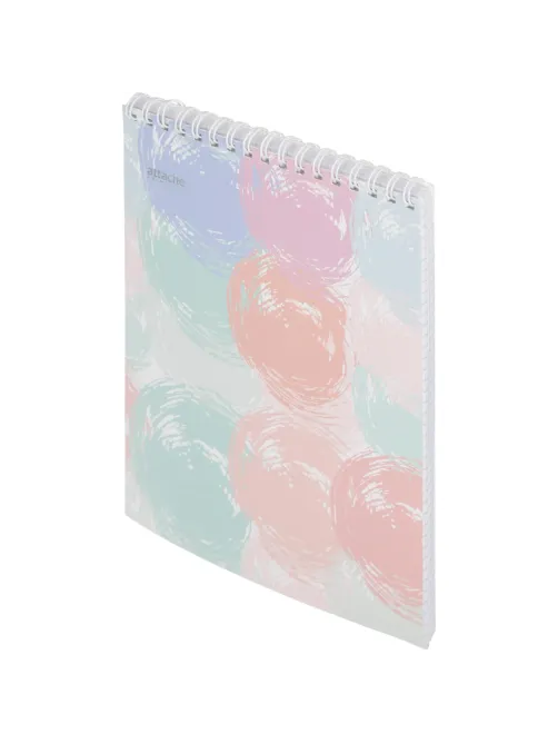 Блокнот А5,80л,кл,греб.верх,обл.мат.лам. Attache Selection Pastel Круги