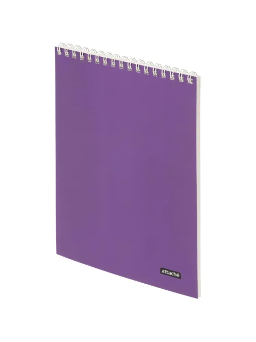 Блокнот А5 60л Attache Metallic Фиолет клетка, греб, картон, фольга