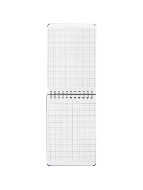Блокнот Комус на спирали, синий, А6, 80л, клетка