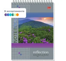 Блокнот А5,80л,клетка,метал.гребень,цв.обложка Природа 8с12 в ассорт