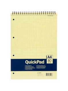 Блокнот 80л,кл,А4,Yellow Pad,спираль,тон.блок 70г/м