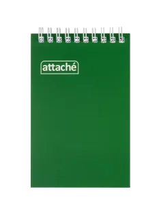 Блокнот на спирали А6 60л. ATTACHE,т.-зеленый, блок 60г, обложка 215г