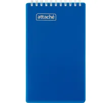 Блокнот на спирали А6+ 80л  Attache клетка, обложка Plastic