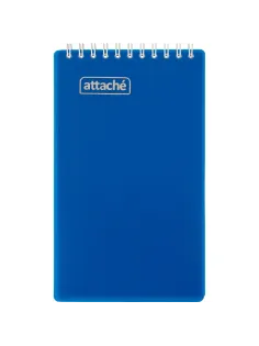 Блокнот на спирали А6+ 80л  Attache клетка, обложка Plastic