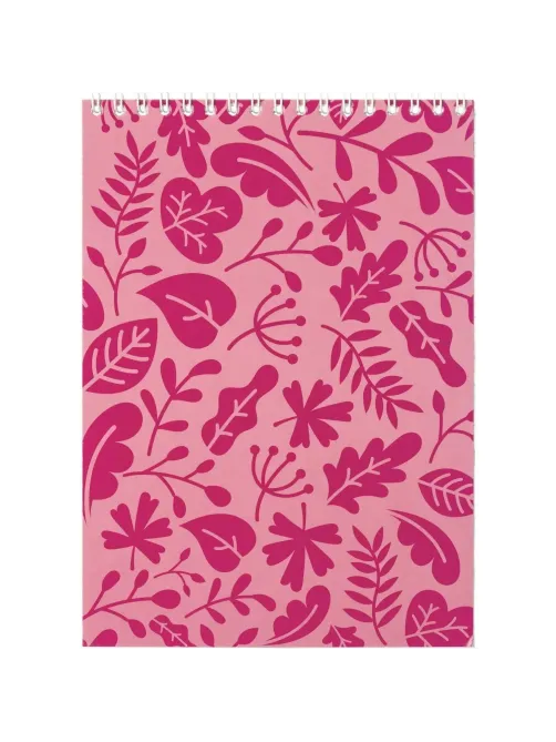 Блокнот А5 40л Attache Magenta клетка, 65г, бел.100% картон,греб,ВД-лак