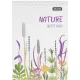 Блокнот А5 60л Attache Nature White flowers клет,65г,100%,греб,карт,ВД-лак