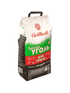 Уголь древесный для гриля Grillkoff Стандарт, пакет 2.5кг с ручкой, 1