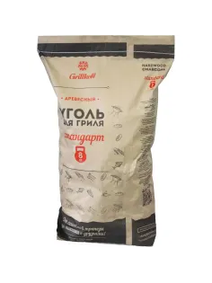 Уголь древесный для гриля Стандарт, пакет 8кг. 391