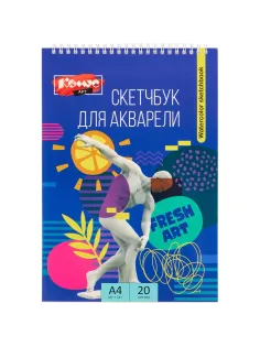 Скетчбук Комус Арт А4 (207x297 мм),20л,акварел бумага,200 г/м,ГОЗНАК,греб