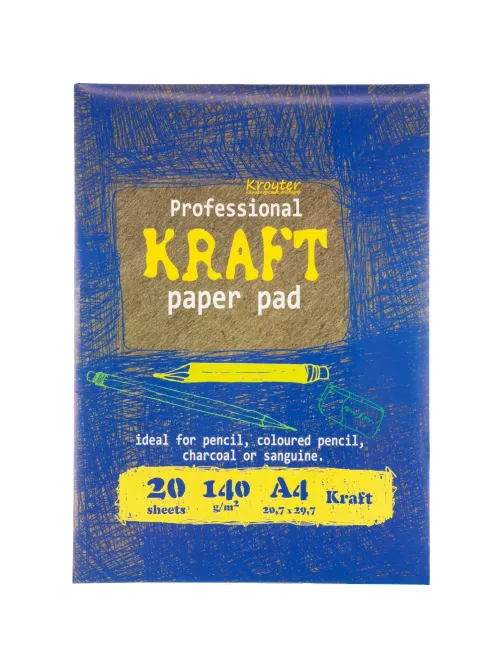 Папка для рисования и эскизов Kroyter А4,20л,бл.крафт 140г,02656