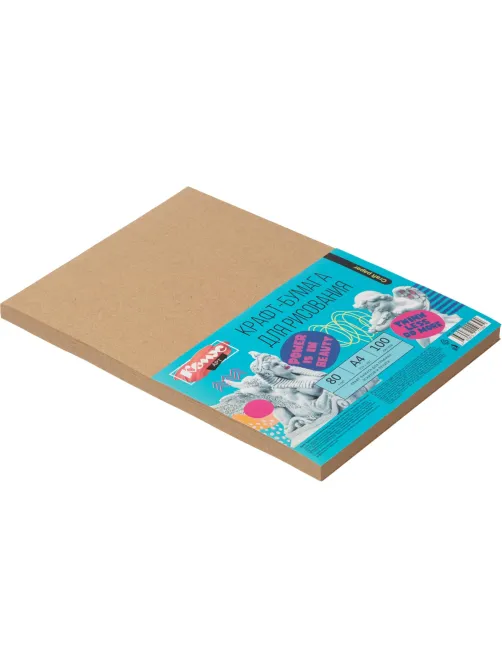 Крафт-бумага для графики,эскизов,печати, А4, 80г/м2, Комус Арт, 100л