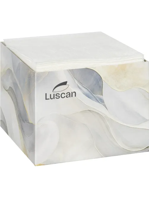 Салфетки бумажные Luscan 1 сл 24x24см белые 100штх4, спендер