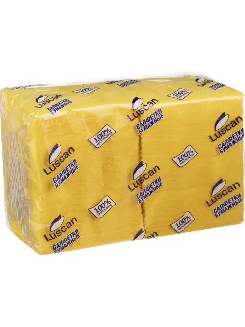 Салфетки бумажные Luscan Profi Pack 1сл24х24 желтые 400шт/уп