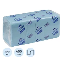 Салфетки бумажные Luscan Profi Pack 1сл24х24 пастель голубые400 шт/уп
