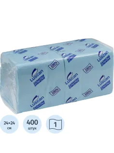 Салфетки бумажные Luscan Profi Pack 1сл24х24 пастель голубые400 шт/уп