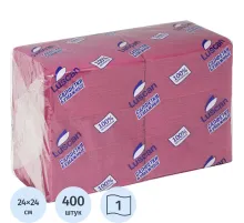 Салфетки бумажные Luscan Profi Pack 1сл24х24 бордовый400шт/уп