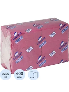 Салфетки бумажные Luscan Profi Pack 1сл24х24 бордовый400шт/уп