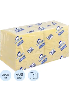 Салфетки бумажные Luscan Profi Pack 1сл24х24 пастельжелтые400 шт/уп