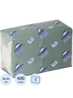Салфетки бумажные Luscan Profi Pack 1сл24х24зеленые 400шт/уп