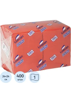 Салфетки бумажные Luscan Profi Pack 1сл24х24 красные400шт/уп