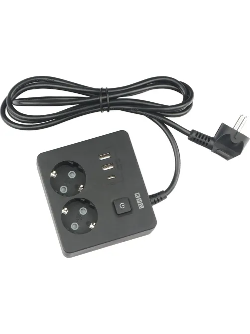 Удлинитель Power Cube, 2р,3USB, 3500 Вт, 16А,1.9 м, 3x1,0 черн.(PC-1B-2M)