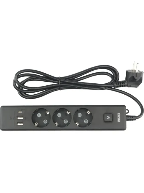 Удлинитель Power Cube, 3р/1.9м выкл.,3USB, 3.5кВт,16А,3x1,0 черн(PC-6B-2M)