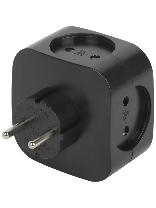 Разветвитель ЭРА SP-4-USB-B (4р 220V + 2xUSB 2400mA/без заземл/10А, черный)