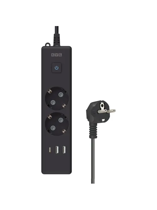 Удлинитель Power Cube, 2р/1.9 м выкл.,3USB, 3.5кВт,16А,3x1,0 черн(PC-5B-2M)