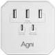 Тройник AGNI USB-A,2 USB-C, белый(TP-WB2U3E-white)