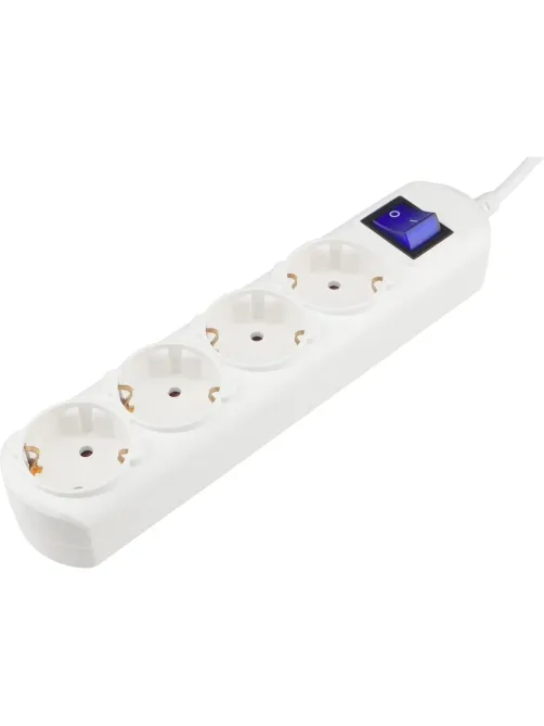 Удлинитель Power Cube 4р/7м с/з с выкл 10А бел (PC-4B-7M)