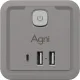 Тройник AGNI 4/220 + 2 USB + 1 Type C,белый(TP-WJ3U4E-C-white)