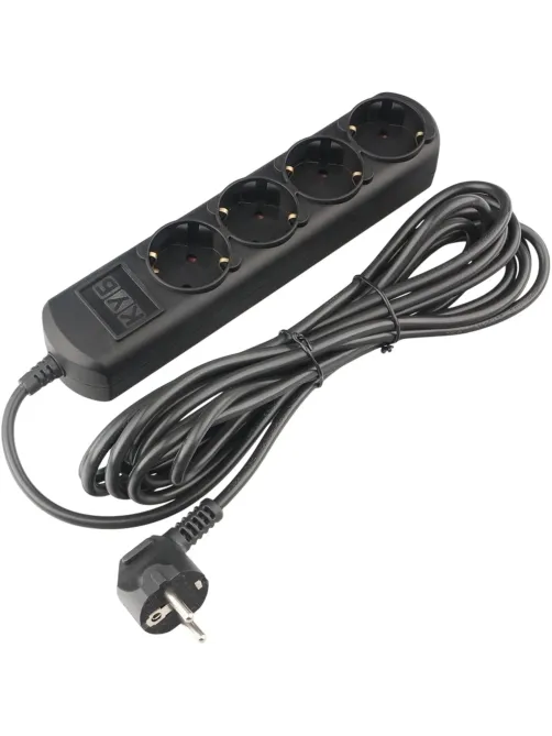 Удлинитель Power Cube 4р/5м без выкл 16А черн (PC-2B-5M)