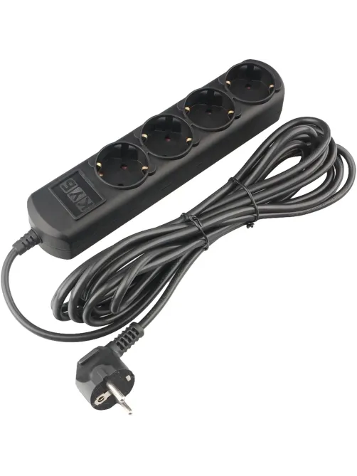 Удлинитель Power Cube 7м, 4р, без выкл., 10А черн. (PC-1B-7M)