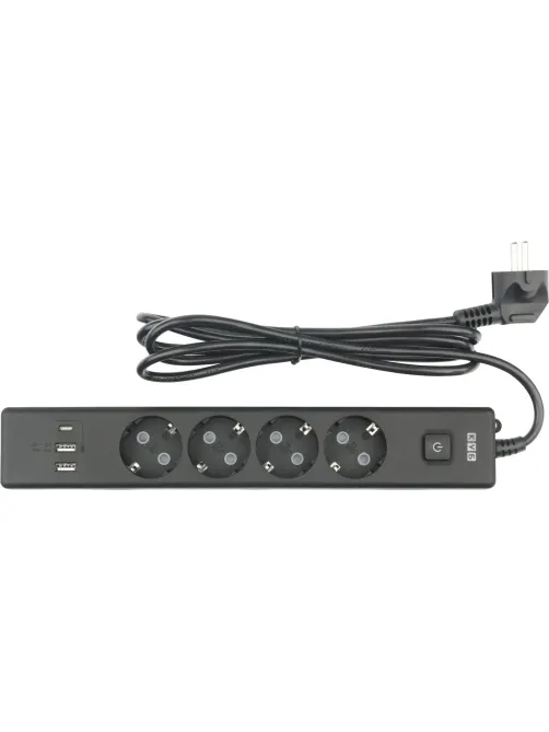 Удлинитель Power Cube, 4р/1.9м выкл.,3USB, 3.5кВт,16А,,3x1,0 черн(PC-7B-2M)