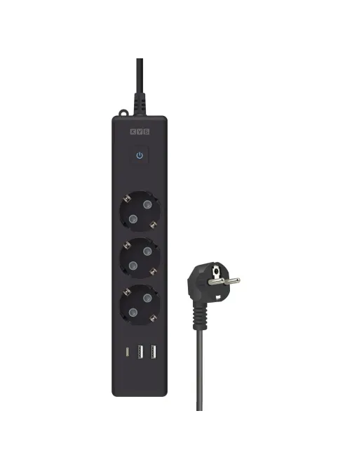 Удлинитель Power Cube, 3р/1.9м выкл.,3USB, 3.5кВт,16А,3x1,0 черн(PC-6B-2M)