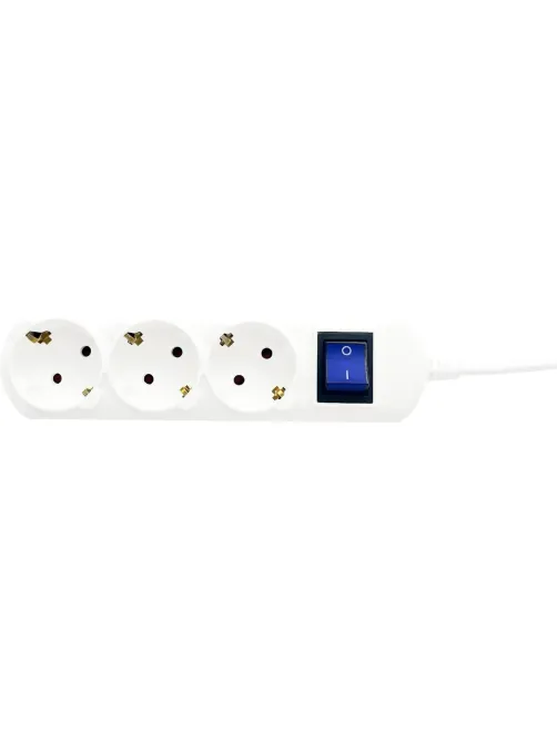 Удлинитель Power Cube 3р/3м  с/з с выкл 16А бел (PC-5-3M)