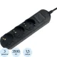 Удлинитель Power Cube 3р/1,5м без выкл 16А черн (PC-6B-1,5M)