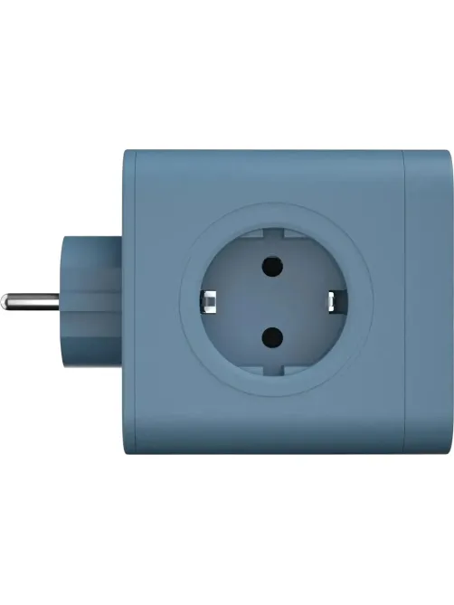 Тройник AGNI 4/220 + 2 USB + 1 Type C,синий(TP-WJ3U4E-C-blue)