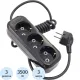 Удлинитель LUX У3-Е-03 3-местный с з/к, 250В 16А, 3м, черный