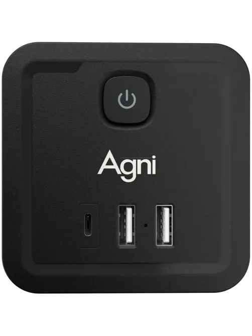 Тройник AGNI 4/220 + 2 USB + 1 Type C,черный(TP-WJ3U4E-C-black)